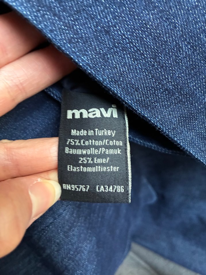 Kadın Lacivert Denim Düğmeli Blazer Ceket - Görsel 3
