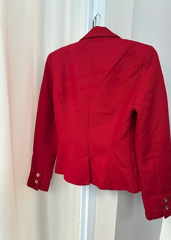 Kırmızı Düğmeli Kadın Blazer Ceket - Görsel 6