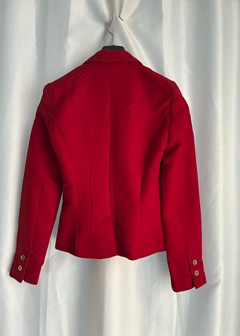 Kırmızı Düğmeli Kadın Blazer Ceket - Görsel 2