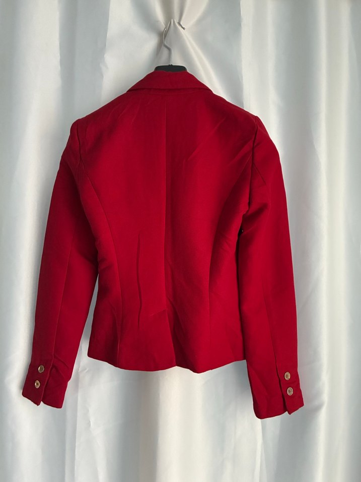 Kırmızı Düğmeli Kadın Blazer Ceket - Görsel 2