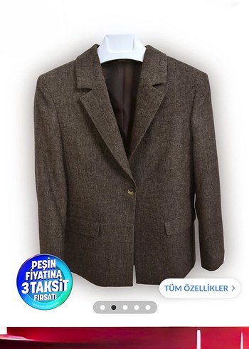 MANGO KAHVERENGİ BLAZER CEKET - Görsel 2