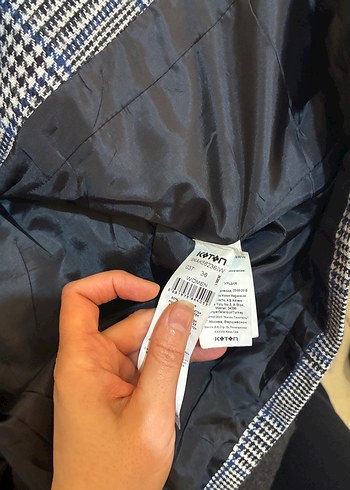 Kadın Gri Düğmeli Blazer Ceket - Görsel 7