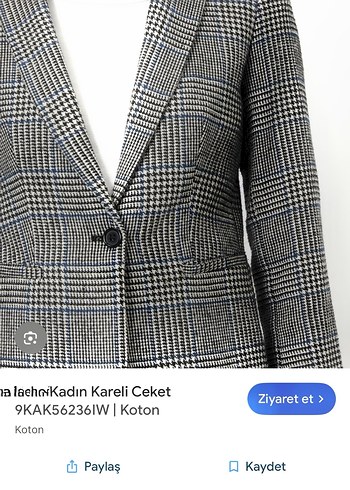 Kadın Gri Düğmeli Blazer Ceket - Görsel 3