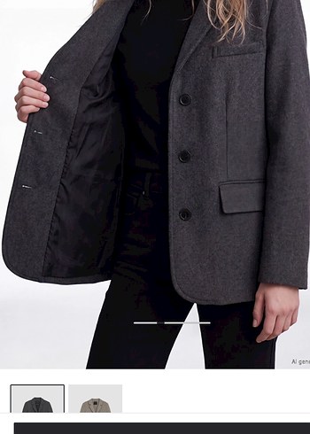 Mango Koyu Gri Blazer Ceket
