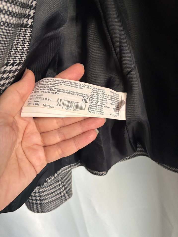 Gri Ekose Tek Düğmeli Blazer Ceket — görsel 6/9