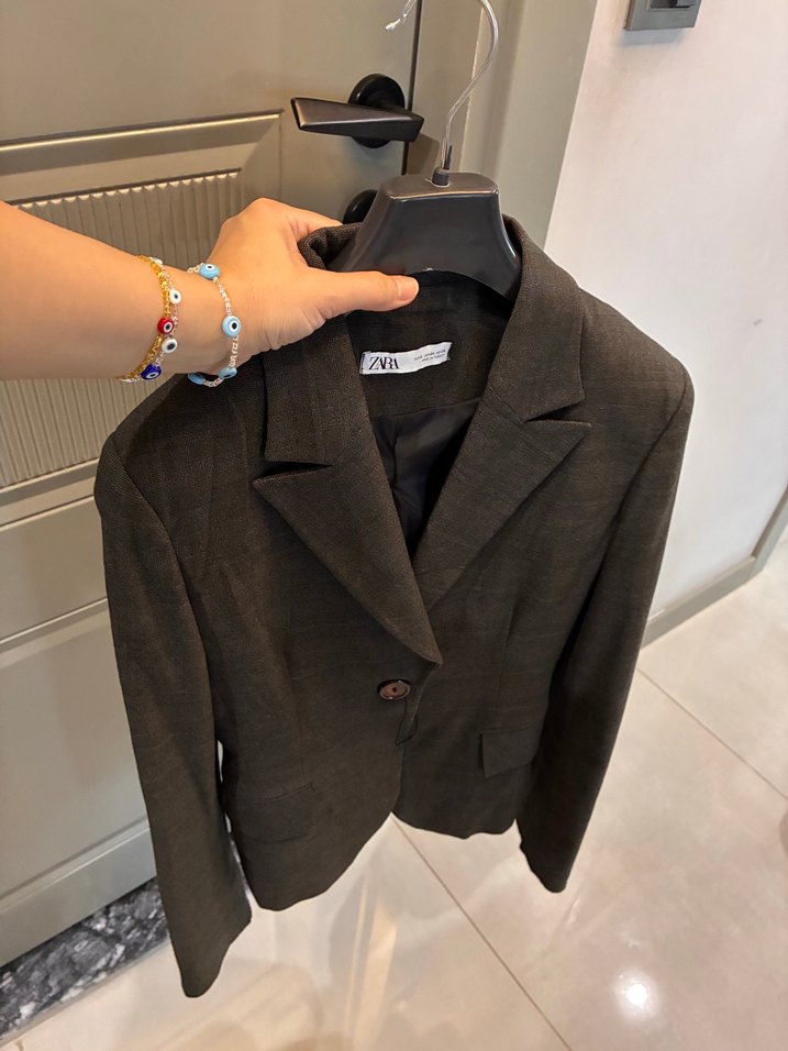 ORJİNAL ZARA KAHVERENGİ BLAZER CEKET — görsel 16/18