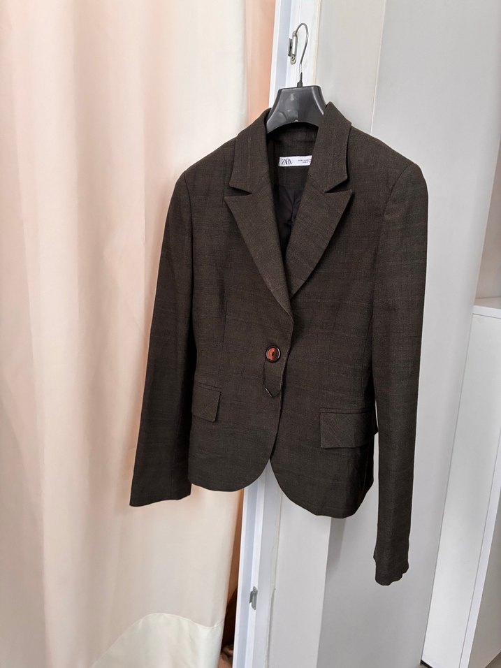 ORJİNAL ZARA KAHVERENGİ BLAZER CEKET — görsel 5/18