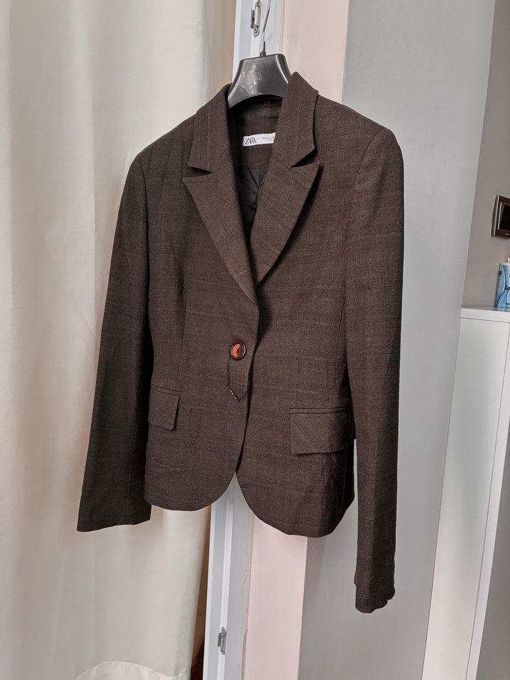 ORJİNAL ZARA KAHVERENGİ BLAZER CEKET — görsel 4/18