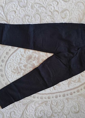 Panço 7-8 yaş siyah ince canvas pantolon 