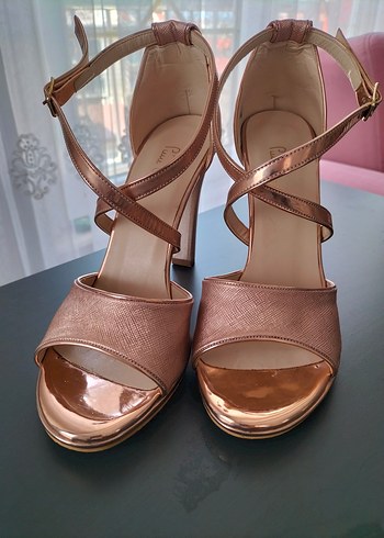 Pierre Cardin Toz pembe Tokalı Kadın Topuklu Ayakkabı