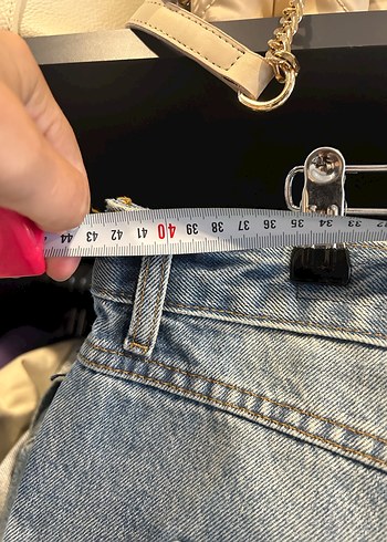 40 Beden mavi Renk Gevşek Kesim Mini Kot Şort