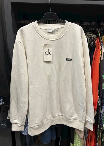Calvin Klein Calvin Klein Beyaz Pamuklu Sweatshirt
