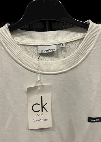l Beden Calvin Klein Beyaz Pamuklu Sweatshirt