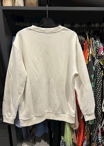 l Beden beyaz Renk Calvin Klein Beyaz Pamuklu Sweatshirt