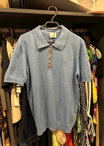 Gri Düğmeli Kısa Kollu Polo Tişört