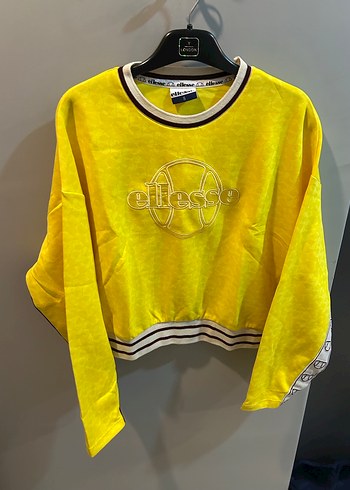 Sarı Tie-Dye Nakışlı Kadın Sweatshirt