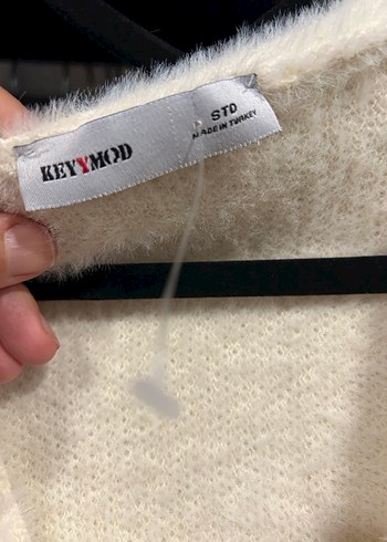 m Beden beyaz Renk Düğmeli Beyaz Midi Kadın Hırka angora