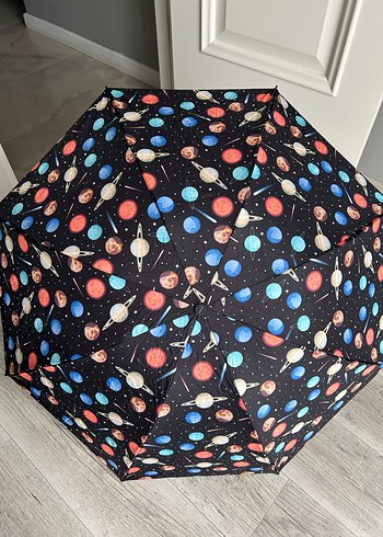 Yeşil Kadın Şemsiye Kurbağa Desenli adet fiyat - Görsel 3