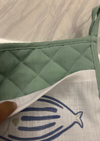 Nakışlı Beyaz Fırın Eldiveni ve Tutacak - Görsel 4