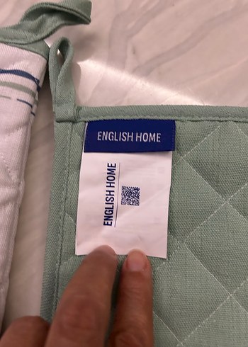 Nakışlı Beyaz Fırın Eldiveni ve Tutacak - Görsel 6