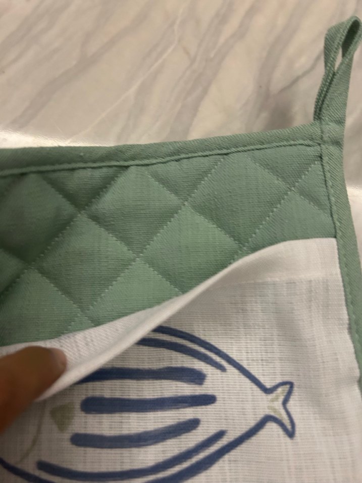 Nakışlı Beyaz Fırın Eldiveni ve Tutacak - Görsel 4