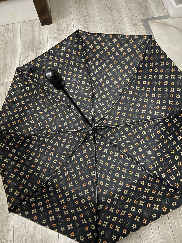 Bohem Siyah Pileli Kadın Şemsiye - Görsel 3