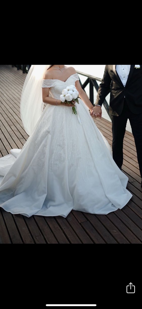 Modern Klasik Straplez Beyaz A Kesim Gelinlik - Görsel 4