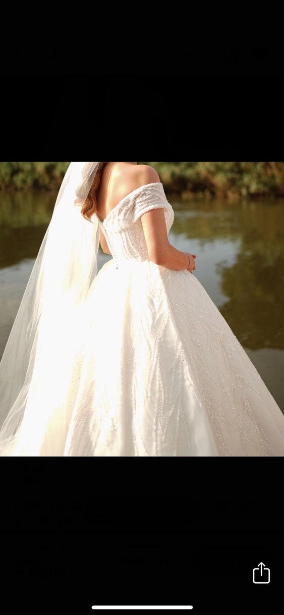 Modern Klasik Straplez Beyaz A Kesim Gelinlik - Görsel 2