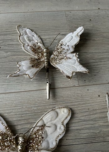 Dantel Detaylı Beyaz Kelebek 3. Adet - Görsel 3