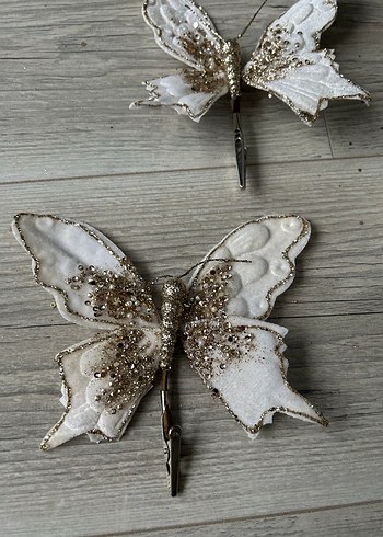 Dantel Detaylı Beyaz Kelebek 3. Adet - Görsel 2