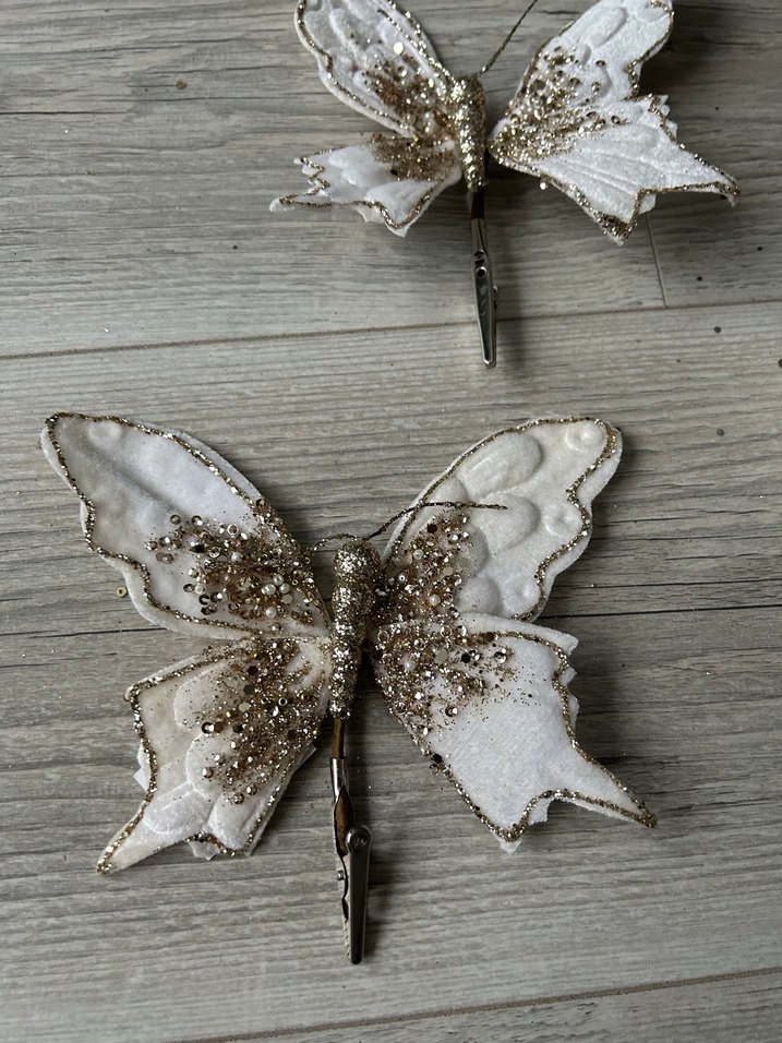 Dantel Detaylı Beyaz Kelebek 3. Adet - Görsel 2