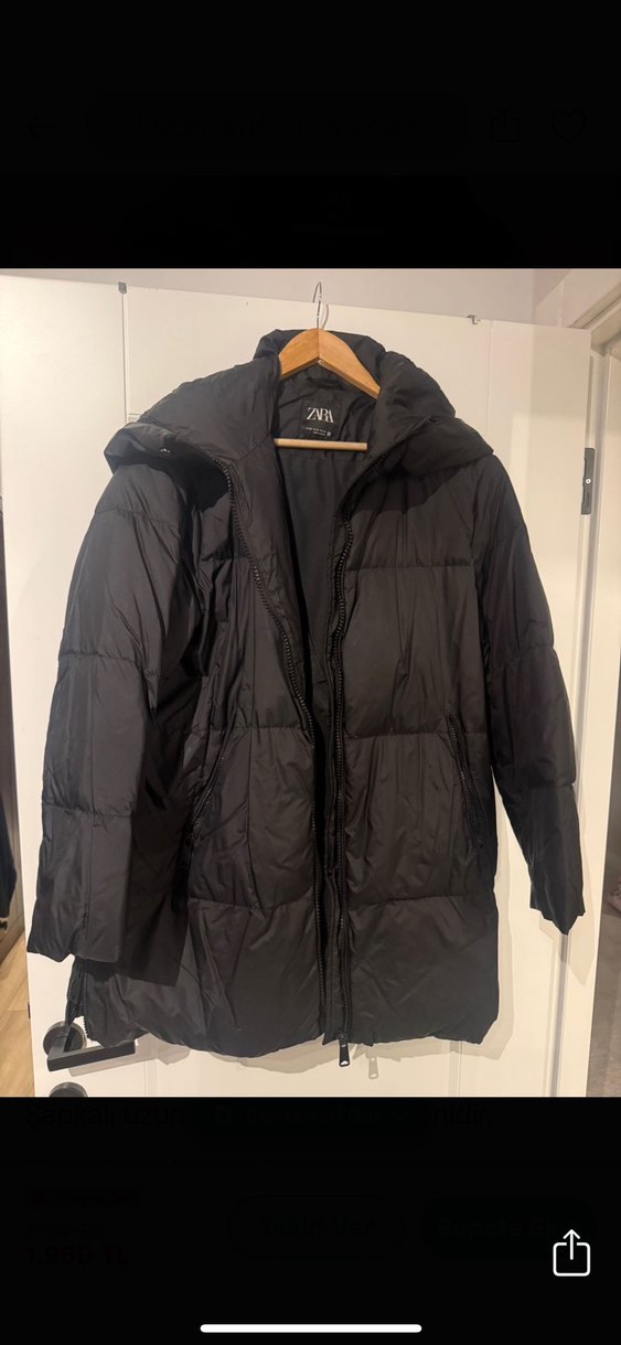 Siyah Midi Kadın Kışlık Mont - Görsel 2