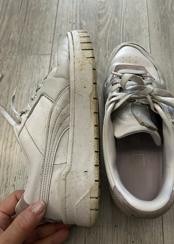 Beyaz Bağcıklı Kadın Spor Ayakkabı - Görsel 5