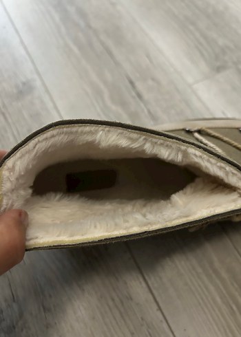 Bej Süet Kadın Kürklü Dolgu Topuk Bot - Görsel 8