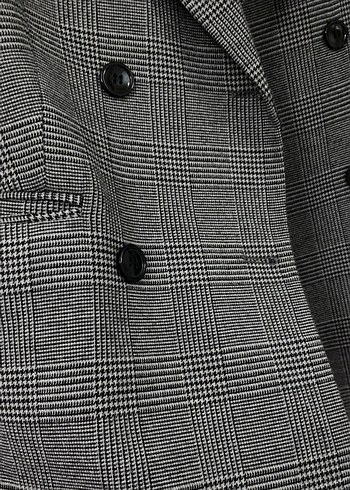 40 Beden gri Renk Düğmeli Gri Kadın Blazer Ceket