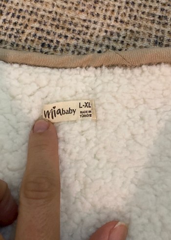 l Beden beyaz Renk Anne çocuk kombin Beyaz Peluş Midi Ceket