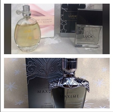 Maxime Büyük boy erkek parfümü ve avon luck ve romantic ve mesme