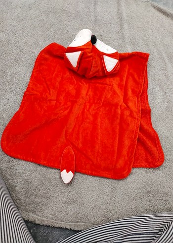 Turuncu Erkek Çocuk Kapüşonlu Bornoz - Görsel 6