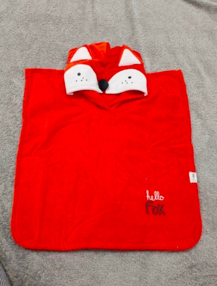 Turuncu Erkek Çocuk Kapüşonlu Bornoz - Görsel 2