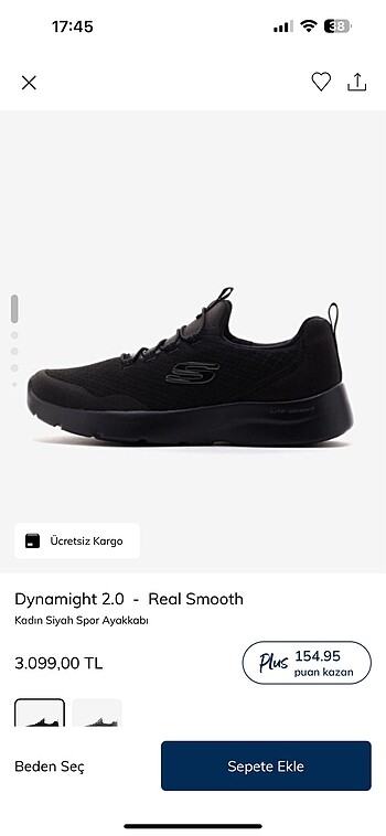 36,5 Beden siyah Renk Skechers ayakkabı