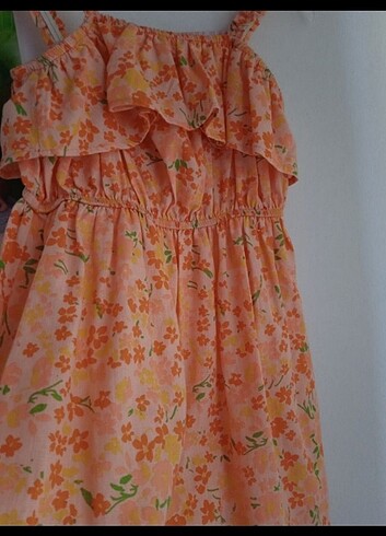 5 Yaş Beden turuncu Renk Koton elbise
