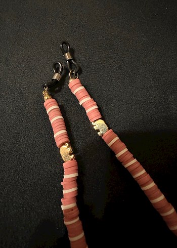 Pembe Boncuklu Gözlük Askısı - Görsel 2