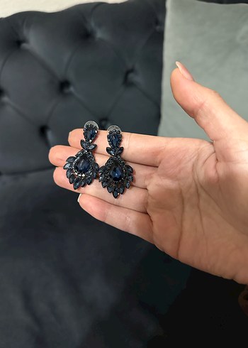 Lacivert Abiye Küpe - Görsel 2