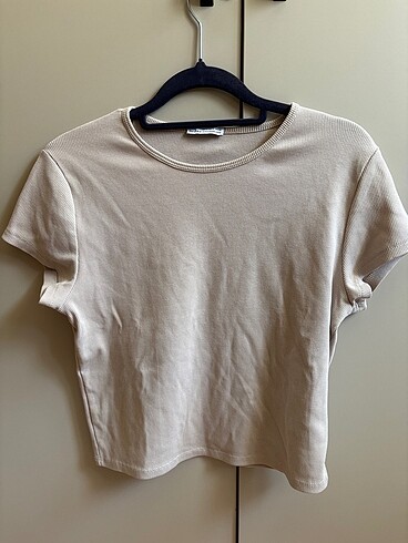 Bershka Fitilli Crop T-Shirt