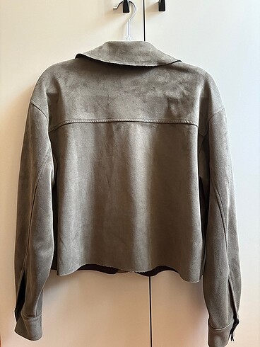 LC Waikiki Haki Düz Uzun Kollu Oversize Gömlek
