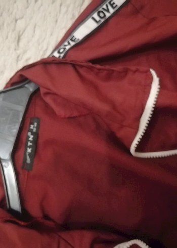 Bordo Yüksek Yakalı Fermuarlı Kadın Ceket - Görsel 2