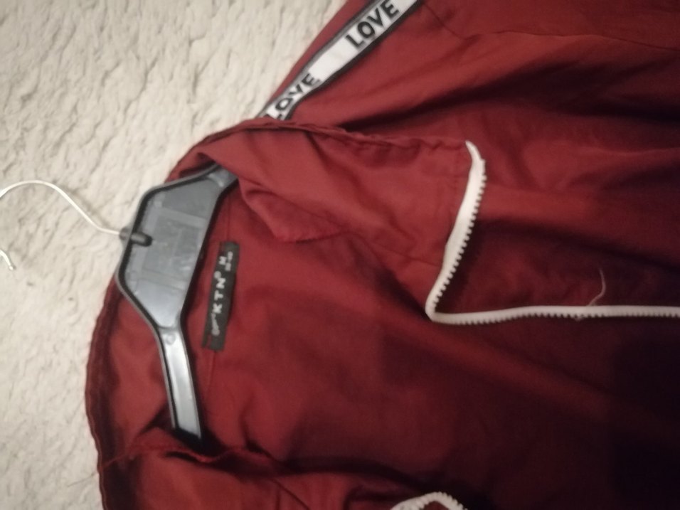 Bordo Yüksek Yakalı Fermuarlı Kadın Ceket - Görsel 2