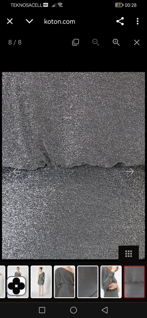 Tek Omuzlu Gri Simli  Mini Abiye Elbise - Görsel 4