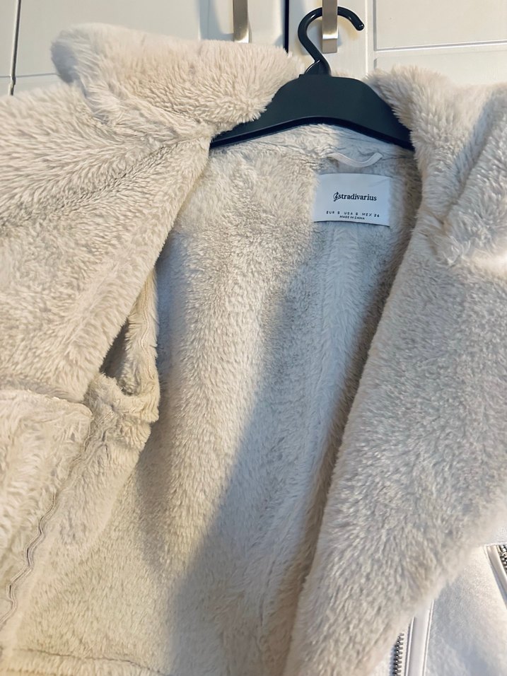 Beyaz Süet Kürklü Kadın Ceket - Görsel 2