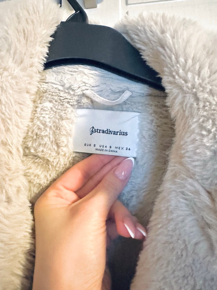 Beyaz Süet Kürklü Kadın Ceket - Görsel 4